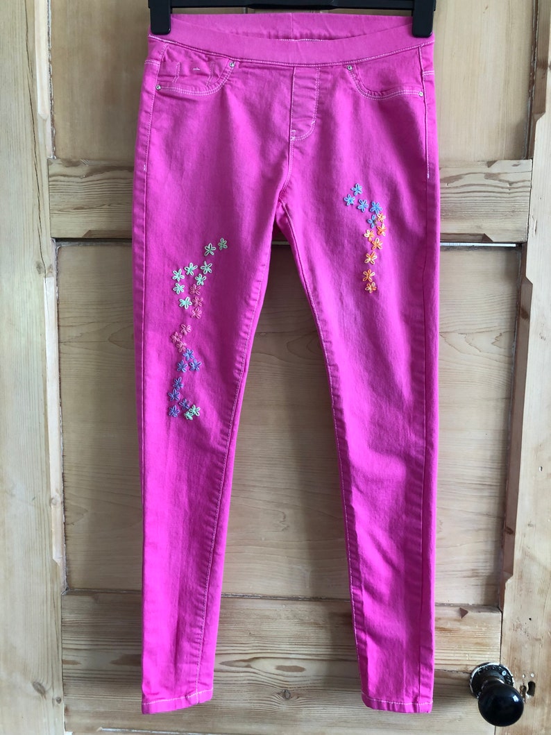 Pink Embellished Jeans main image 1