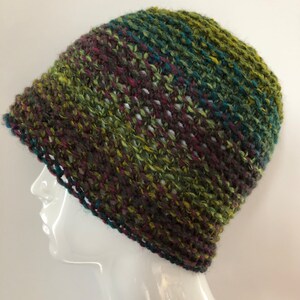 Gemütliche Beanie Slouchy Hat Chunky Oliv Plum Teal Senf Gehäkelte Einzigartige M/Large
