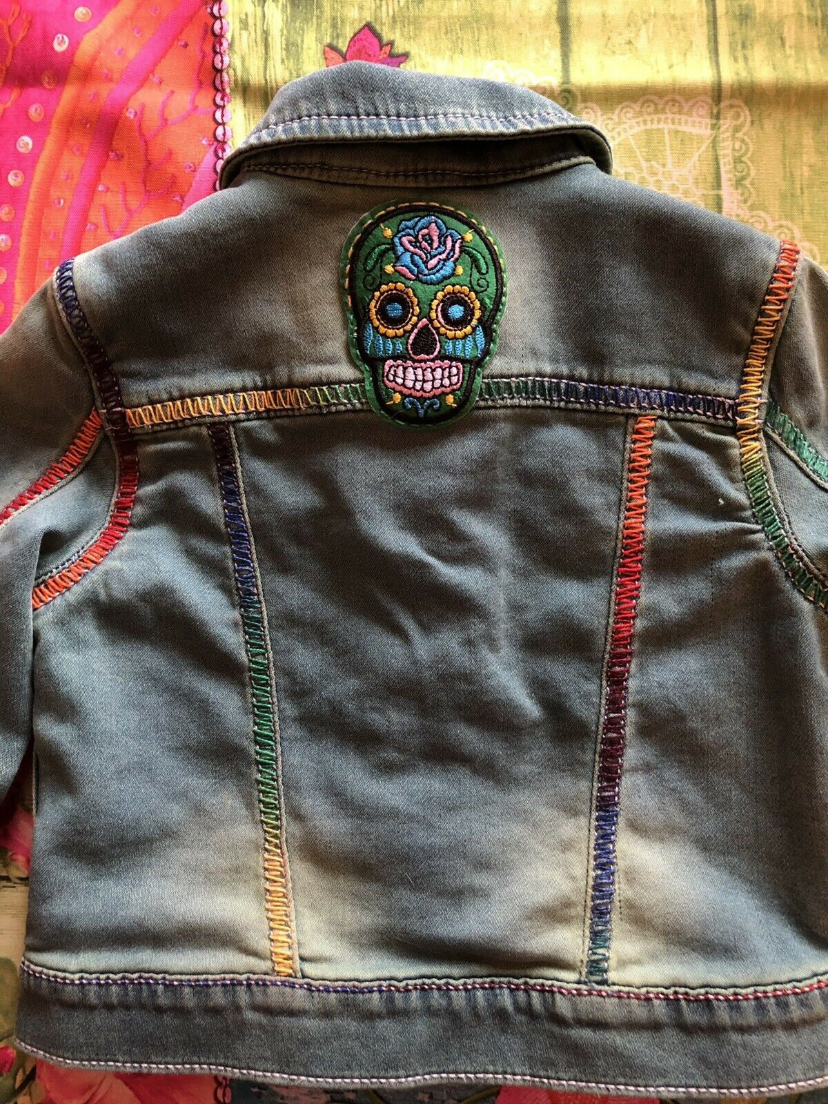 Denim Jacket 18-24 Months Boys Girls Sugar Skull Embroidered - Etsy