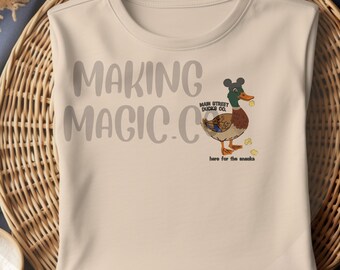 Main Street Ducks Here for the Snacks Pretty Coquette Embroidered Tee