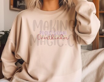 Professional Overthinker Pretty Coquette Embroidered Sweatshirt