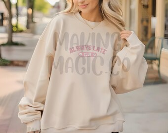 Always Late Club Pretty Coquette Embroidered Sweatshirt