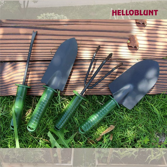 4Pcs/Set Garden Tools Trowel Rake Shovel Heavy Duty Metal Outdoor Ergonomic Tool 