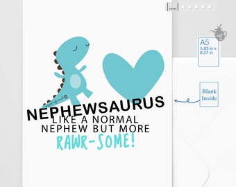 Nephew birthday card - Funny nephewsaurus card