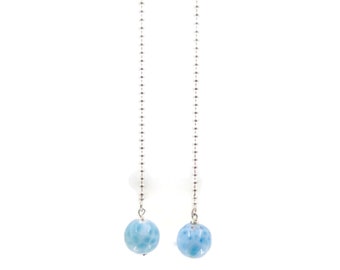 Larimar and solid silver earrings