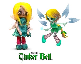Collectible LIMITED EDITION Zombie Tinker Bell® authentic crochet doll!
