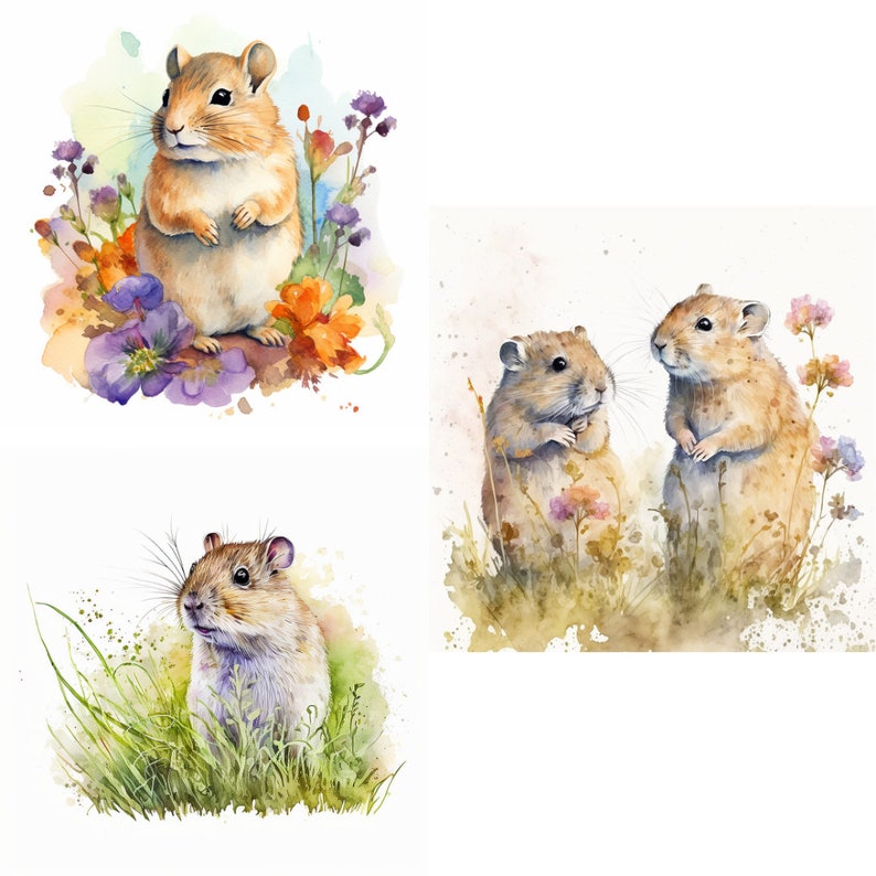 Watercolor Gerbil Clipart 20 Pngs Instant Download for Commercial Use ...