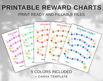 Printable Reward Chart for Kids, Kids Goal Chart, Colorful Chart, Toddler Reward Chart, Behaviour Chart, Routine Chart, Instant Download