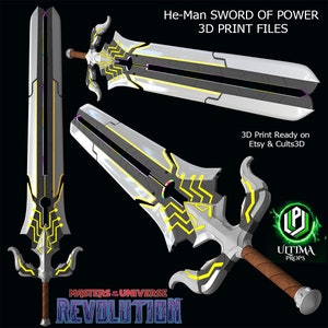 Archivos de impresión 3D de la espada de poder He-Man de Masters of the Universe ¡LEA CUIDADOSAMENTE!
