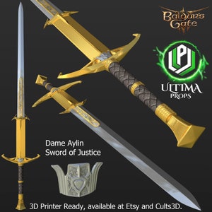 Baldur&#39;s Gate 3 Sword of Justice  3D PRINT FILES