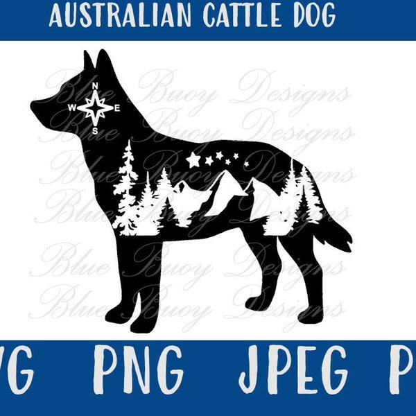 Adventure Australian Cattle Dog SVg Png Jpeg pdf | Cattle dog Cricut cattle dog clipart cattle dog digital files | mountain clipart