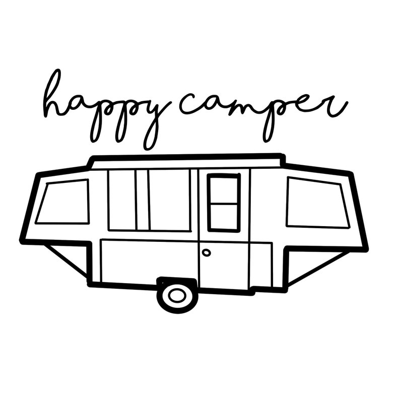 Apache Happy Camper POP up camper vinyl decal | Etsy