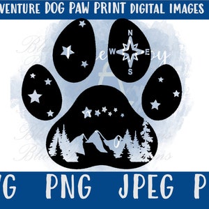 Adventure Hund Pfote Print Hund SVG Png Jpeg pdf | Rettungshund |  Cricut SVG, Hunde Clipart, | Hunde Wander Clipart | Sofort Download | Hundemama
