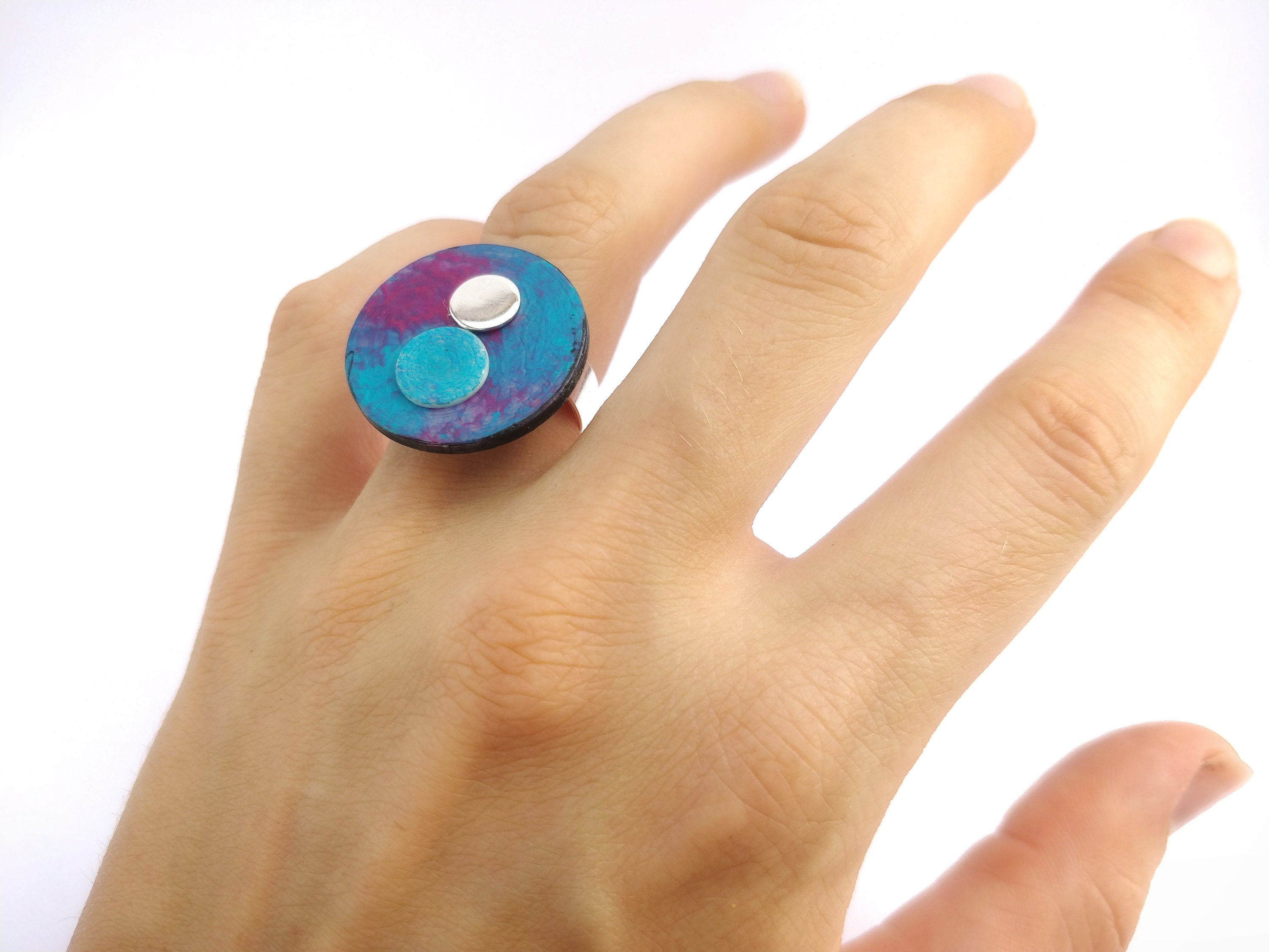 Anillo modular colorido Etsy