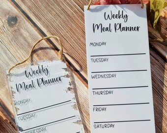 Acrylic Weekly Meal Planner: Reusable Kitchen Whiteboard