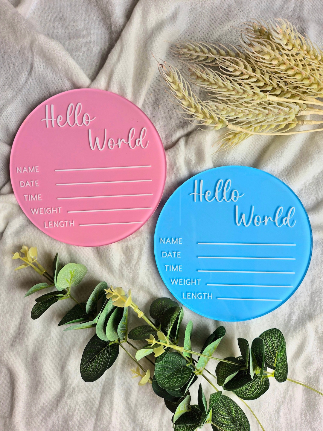 Helloworld Stat Sign Hello World Baby Stats Sign, Welcome to the World, Acrylic Newborn Sign ...