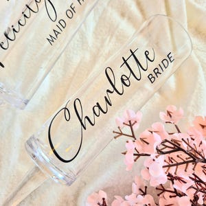 Copas de champán personalizadas, regalo a medida para la fiesta nupcial, vasos de acrílico para Prosecco.