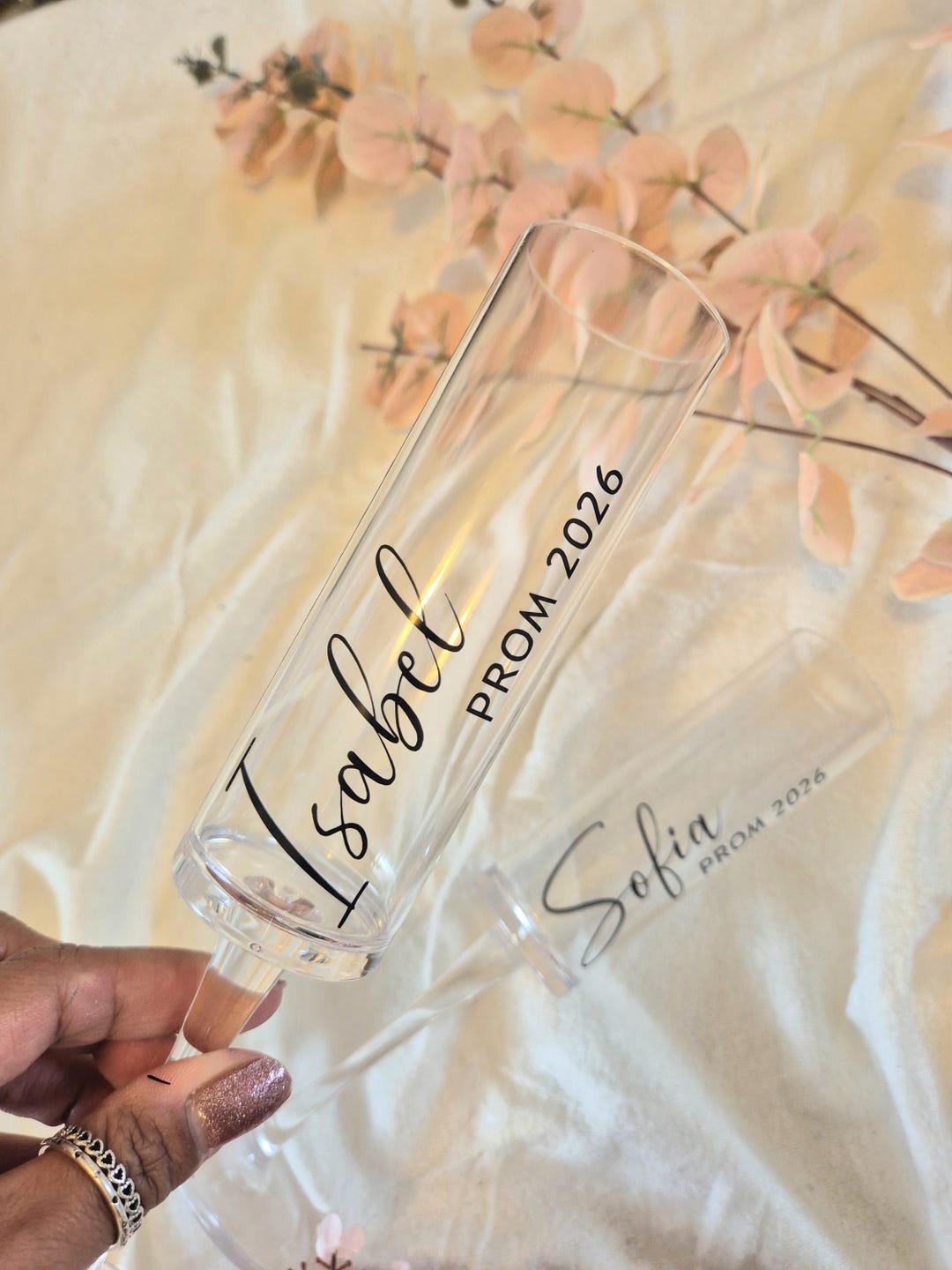 Prom Flutes Personalised Champagne Flutes, Custom Prom Gift, Prom Prep, Acrylic ...