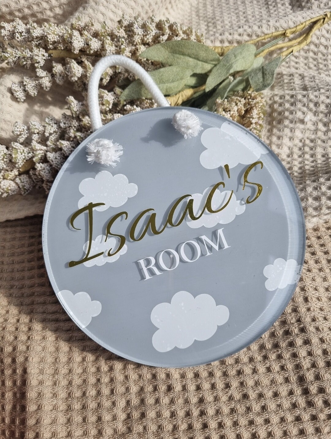 Hand-painted Acrylic Nursery Name Sign - Custom Baby Room Door Plaque ...