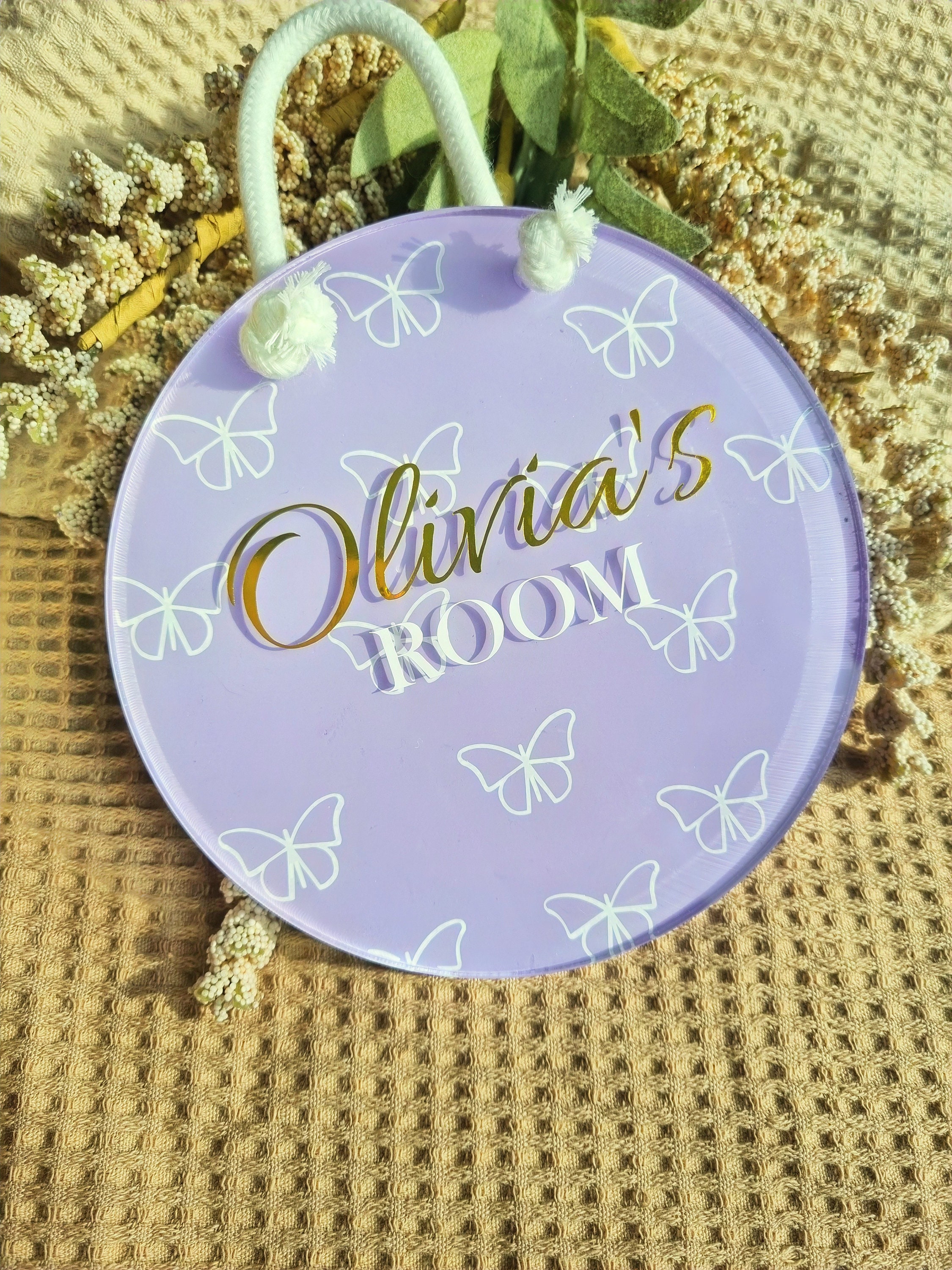 Hand-painted Acrylic Nursery Name Sign - Custom Baby Room Door Plaque ...