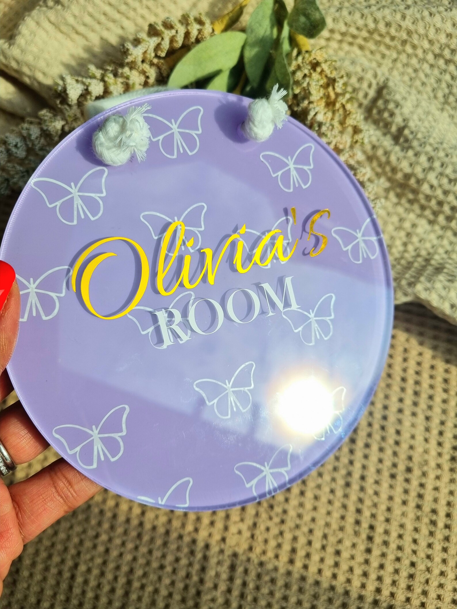 Hand-painted Acrylic Nursery Name Sign - Custom Baby Room Door Plaque ...