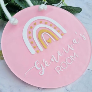 Personalized Bedroom & Nursery Door Sign: Hand-painted Acrylic Room ...