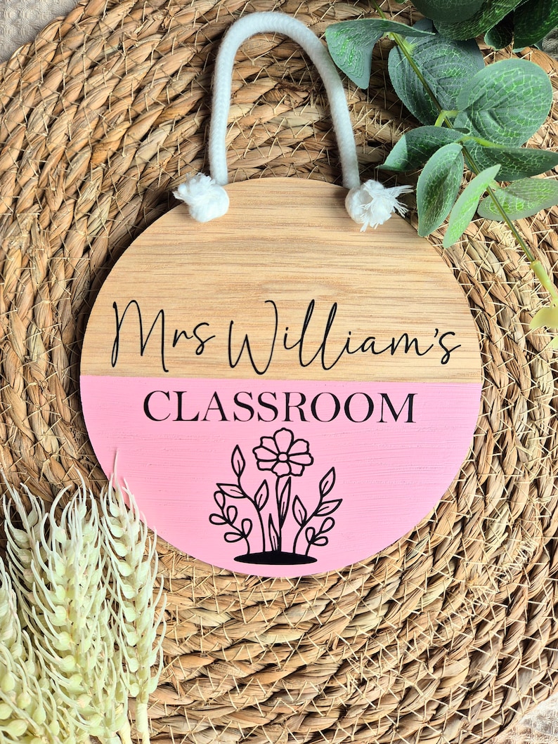 Personalized Teacher Classroom Sign: Hand-painted Wooden Door Decor - Etsy