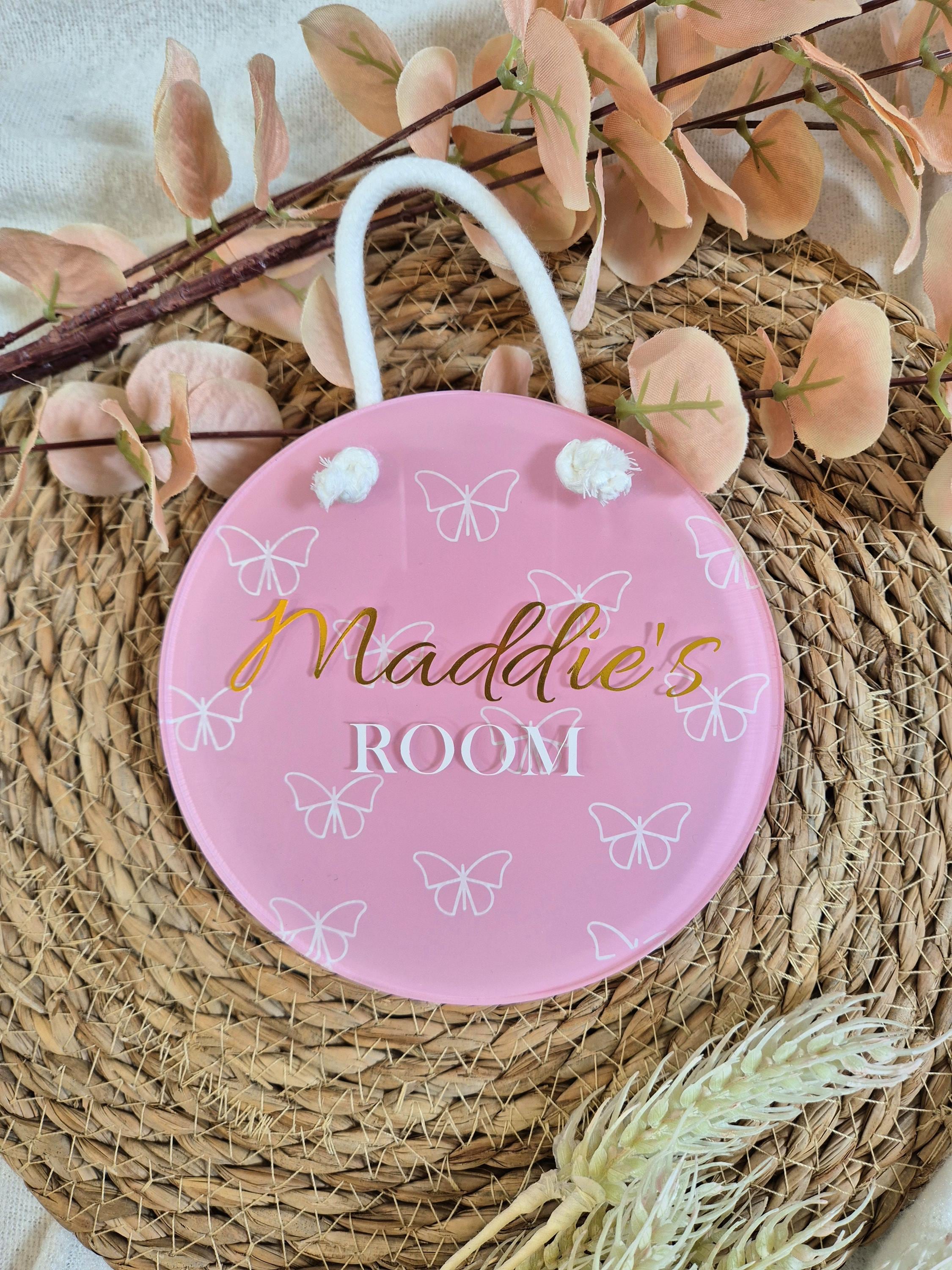 Hand-painted Acrylic Nursery Name Sign - Custom Baby Room Door Plaque ...