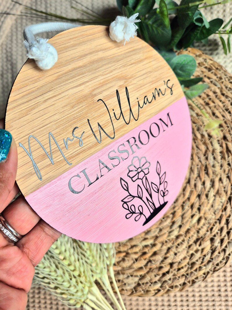 Personalized Teacher Classroom Sign: Hand-painted Wooden Door Decor - Etsy