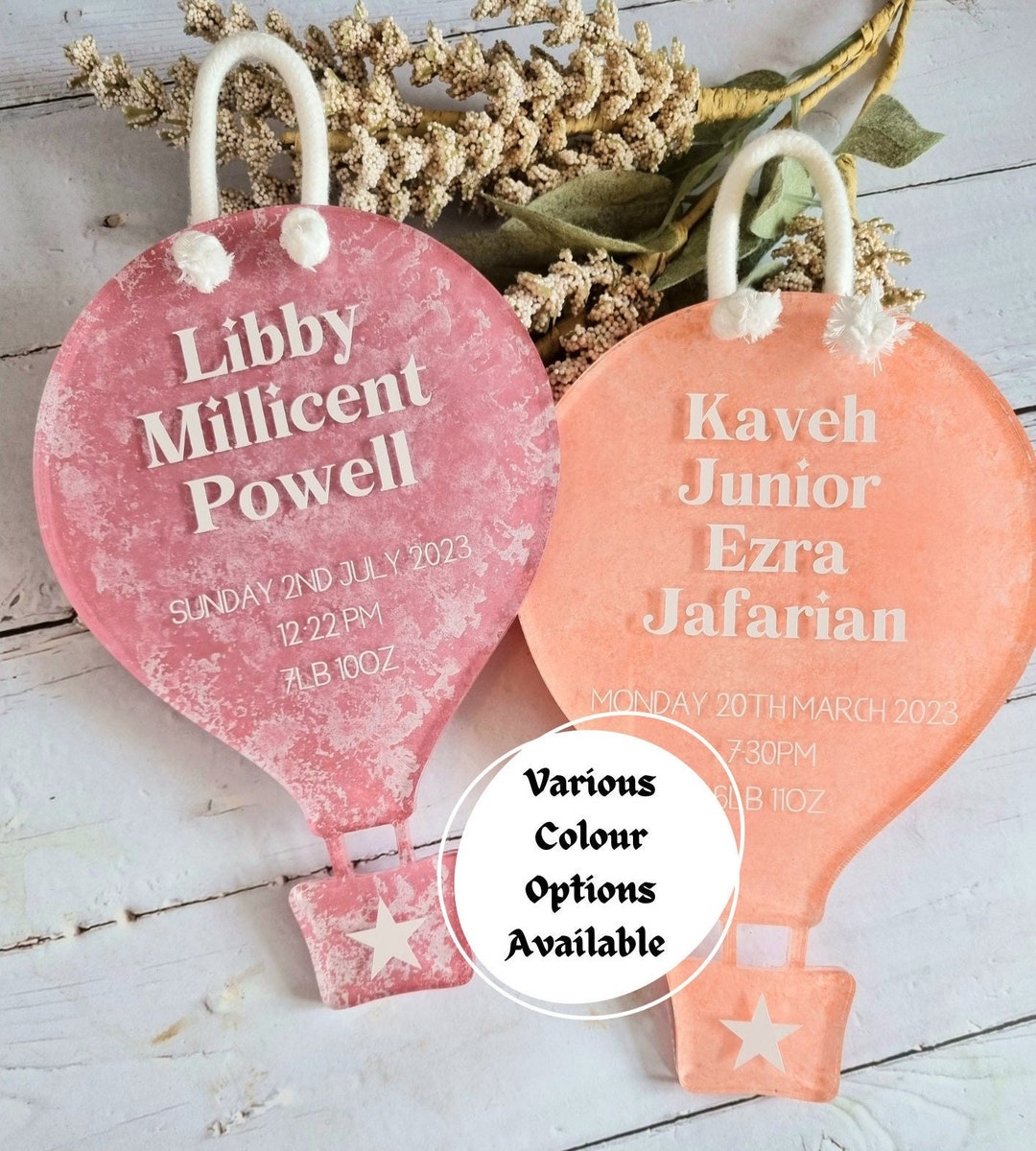 Pinkstats Signage Birth Stats Acrylic Sign, Nursery Decor, Birth Details Signage, New ...
