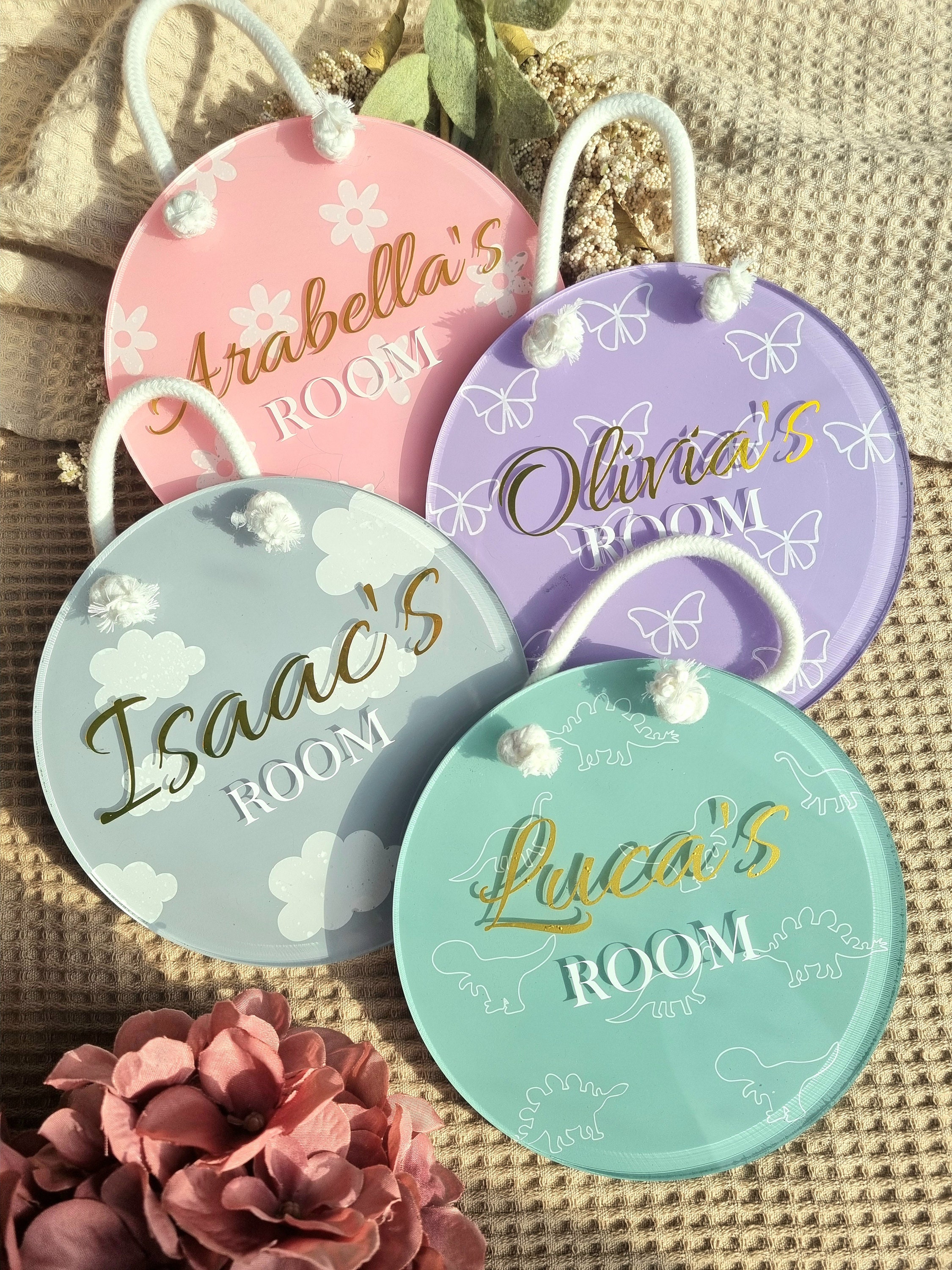 Hand-painted Acrylic Nursery Name Sign - Custom Baby Room Door Plaque ...