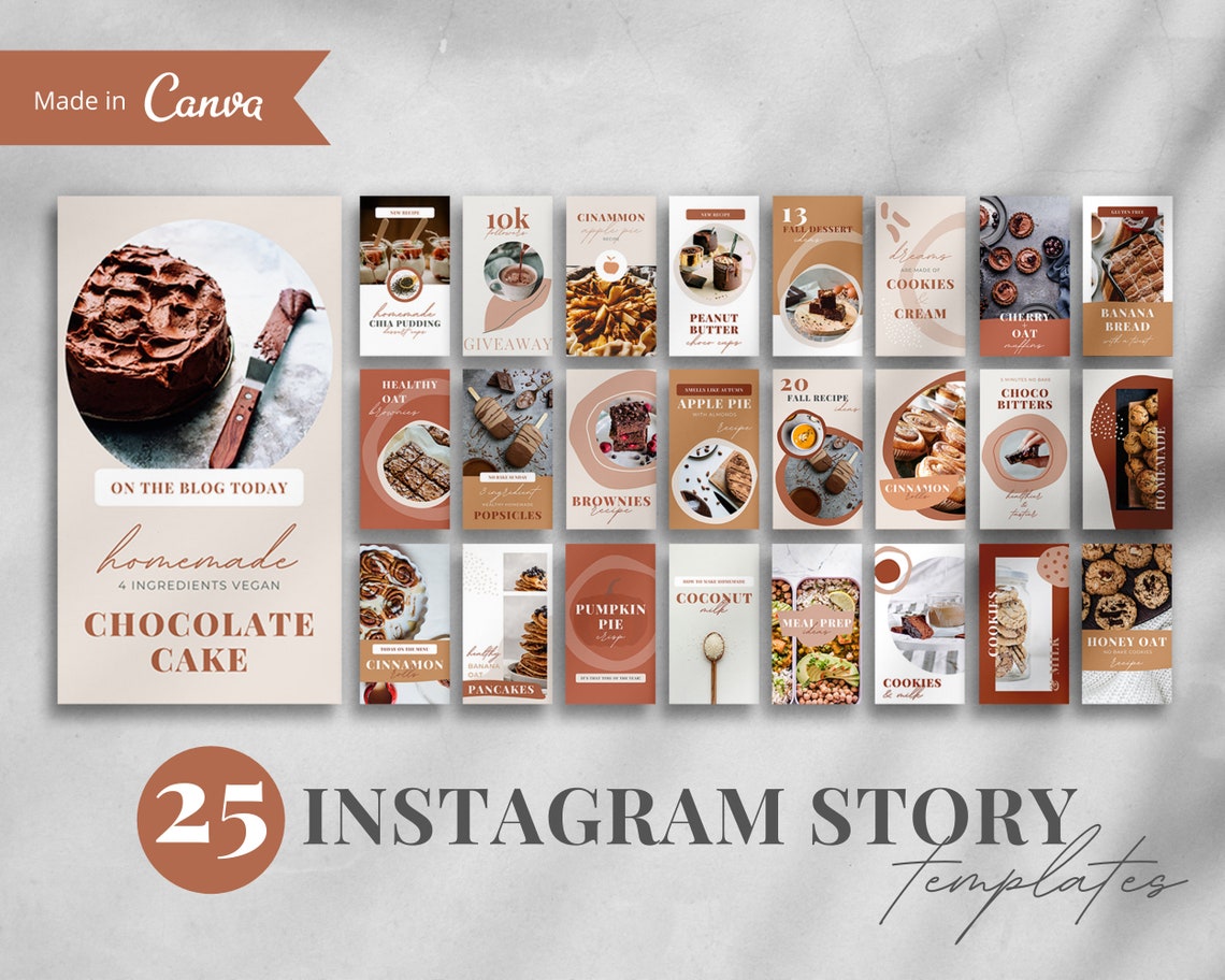 25 Instagram Story Templates Made in Canva Food Blogger Instagram ...