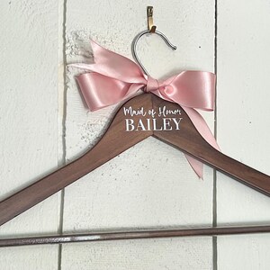 Wooden Bridal Dress Hangers, Bridesmaid, Flower Girl, Mother of the Bride, Mother of the Groom, Maid of Honor, DIY custom gift