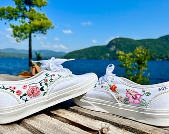 Custom Embroidered Shoes for Wedding, Rehearsal Dinner, Bridal, Anniversary,