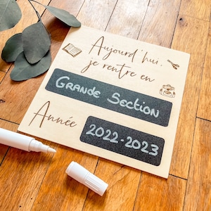 Pancarte / Panneau de Rentrée Scolaire en Bois et Ardoise - Premier jour d'école