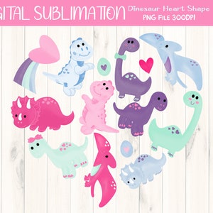 Dinosaur Valentine Heart Sublimation -  Kids Valentine Tshirt Sublimation - Dinosaur Heart Clipart - Dinosaur Sublimation - DIGITAL FILE