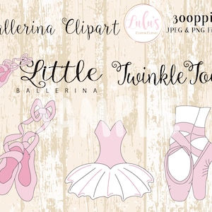 Ballerina Clipart - Twinkle Toes Ballerina Clipart - Little Ballerina Clipart - Digital File