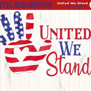 United We Stand Tshirt  Sublimation - American Hand Clipart - United We Stand Tshirt Transfer - Hand Drawn Clipart -  DIGITAL FILE