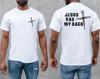 Jesus Has My Back Tshirt Transfer - Cross DTF Tshirt Heat Transfer - Christian DTF Print, Full Color DTF T-Shirt Heat Transfer, Press Ready
