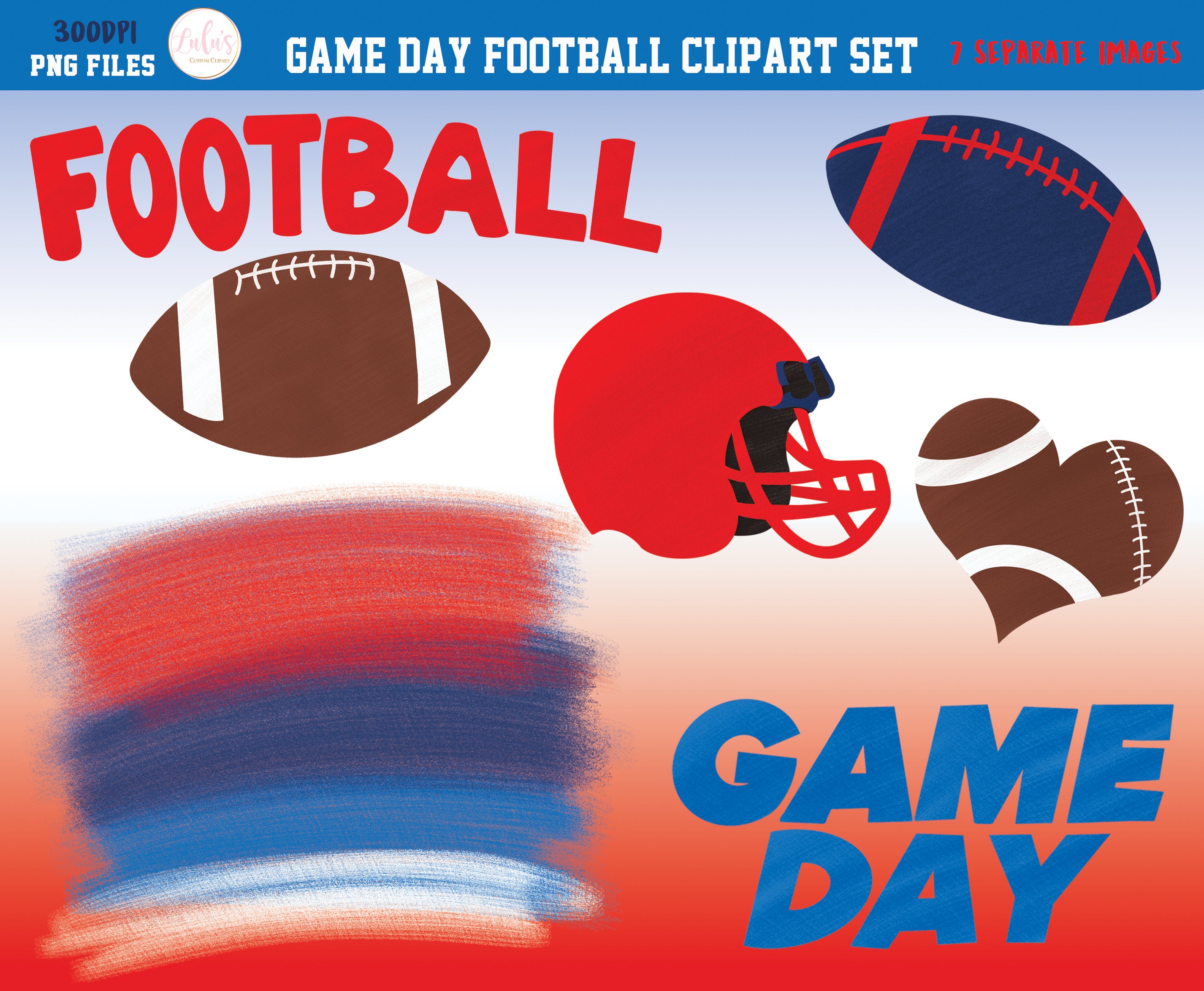 Game Day Football Clipart Football Clipart Game Day Etsy