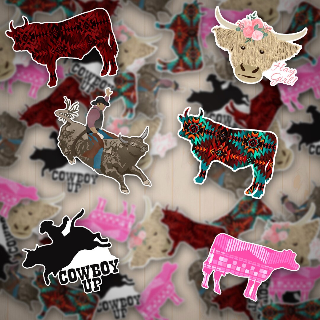 Bull Riding Vinyl Sticker - Bull Vinyl Stickers - Vinyl Sticker ...