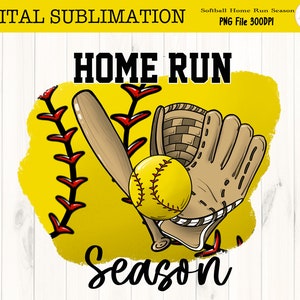 Softball Home Run Saison Sublimation - Softball Sublimation - Softball Clipart - Softball PNG - DIGITALE DATEI