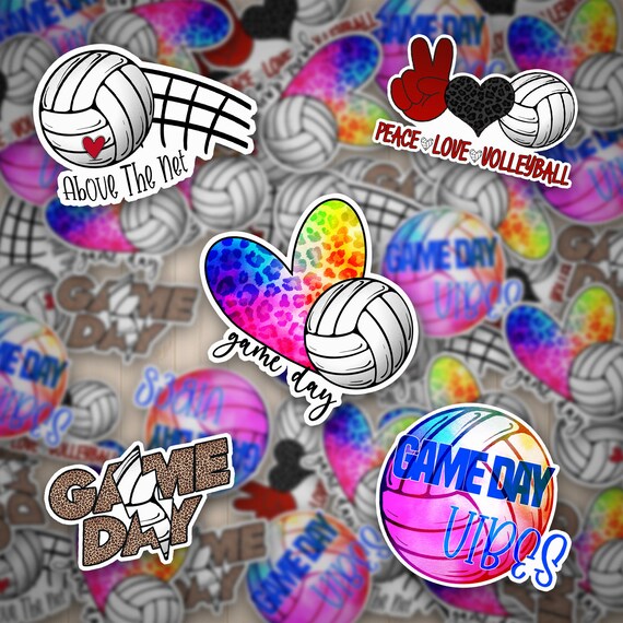 Volleyball Vinyl Sticker Volleyball Vinyl Stickers Vinyl - Etsy