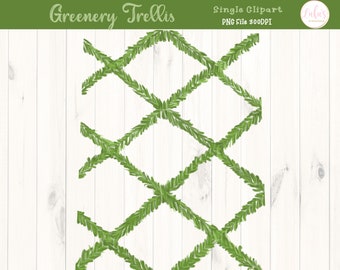 Greenery Trellis - Greenery Trellis Clipart- Water Color - Hand Drawn - Digital File