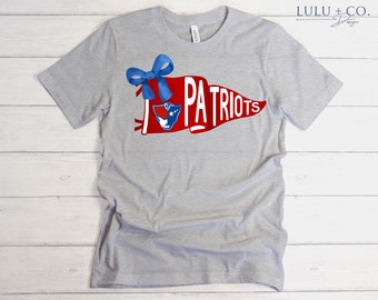 Patriot Pennant Banner Tshirt -Custom Mascot Shirts, School Team Fans T-shirt, School Team Name Shirts