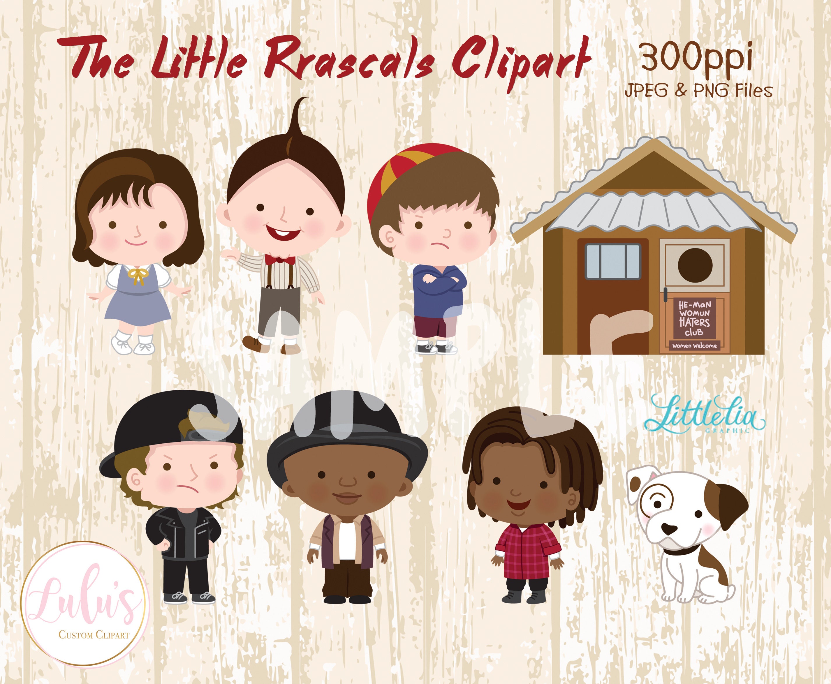 The Little Rascals Digital Clipart Alfalfa And Darla Clipart Etsy