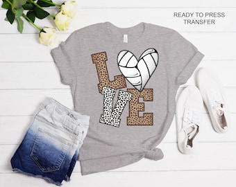 Love Volleyball Shirt Transfer -Volleyball DTF Tshirt Heat Transfer - DTF Print, Full Color DTF T-Shirt Heat Transfer, Press Ready