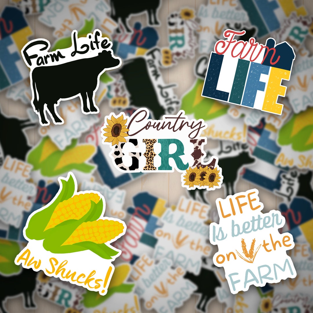 Farm Life Vinyl Sticker - Cow Sticker - Farming Waterbottle Sticker ...