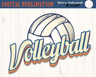 Retro Volleyball Tshirt Sublimation - Volleyball Clipart - Volleyball Transfer - Sports Clipart Hand Drawn Clipart - FILE DIGITALE