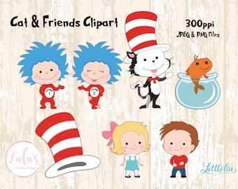 Katze und Freunde Clipart - Digitale Datei